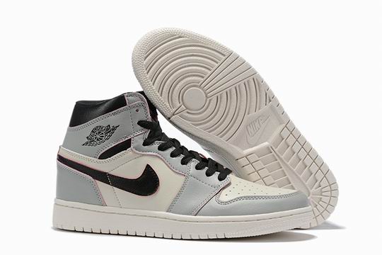 Air Jordan 1 White Grey Black Men's Women's Basketball Shoes-67
